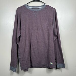 Vuori Men’s Ascent Long Sleeve Tee Striped Purple and Grey Size Large